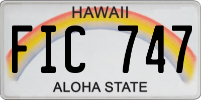HI license plate FIC747