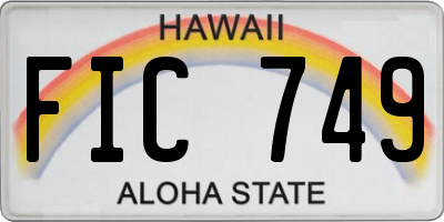 HI license plate FIC749