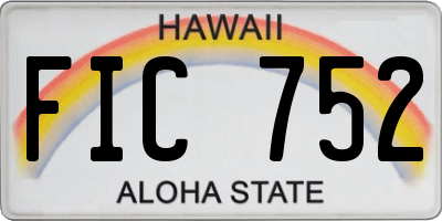 HI license plate FIC752