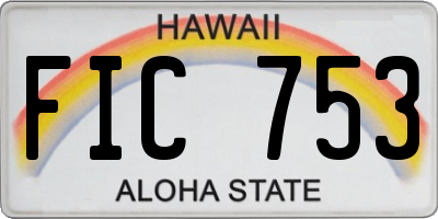HI license plate FIC753