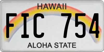 HI license plate FIC754