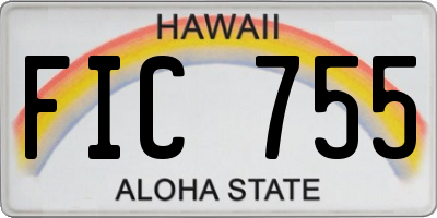 HI license plate FIC755