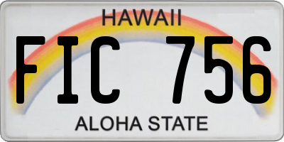 HI license plate FIC756