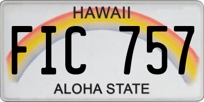 HI license plate FIC757