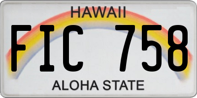 HI license plate FIC758