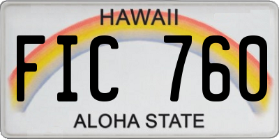 HI license plate FIC760