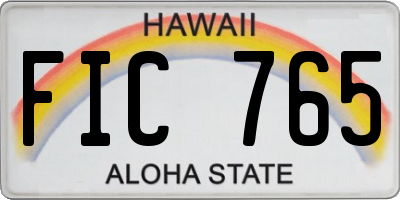 HI license plate FIC765