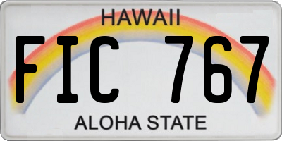 HI license plate FIC767
