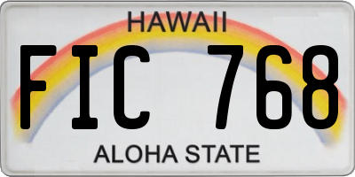 HI license plate FIC768