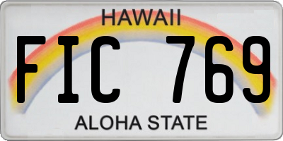 HI license plate FIC769