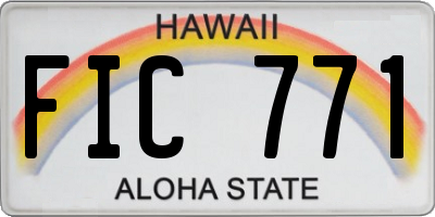 HI license plate FIC771