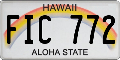 HI license plate FIC772