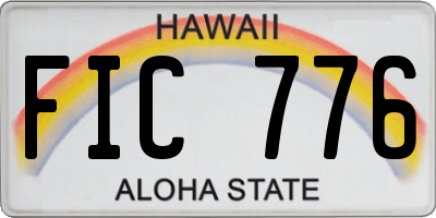 HI license plate FIC776