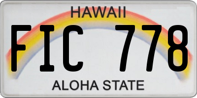 HI license plate FIC778