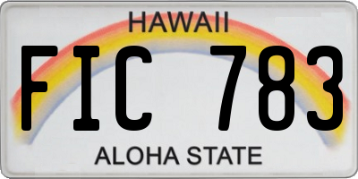 HI license plate FIC783