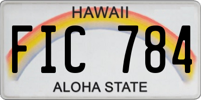 HI license plate FIC784