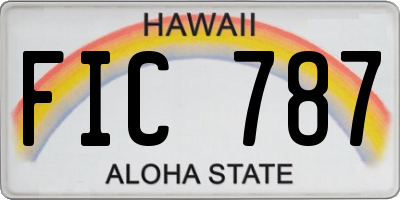 HI license plate FIC787