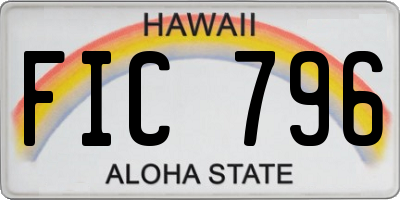 HI license plate FIC796