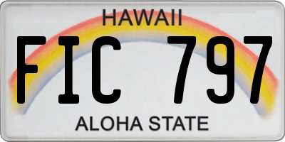 HI license plate FIC797