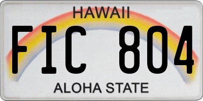 HI license plate FIC804