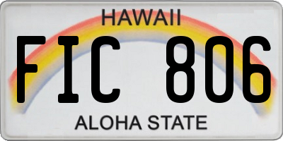 HI license plate FIC806