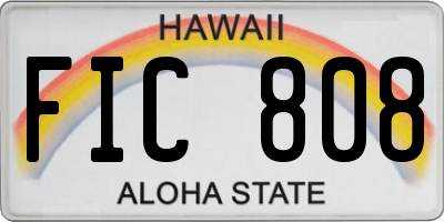 HI license plate FIC808