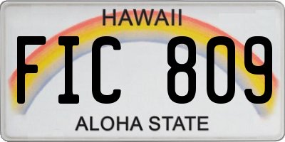 HI license plate FIC809