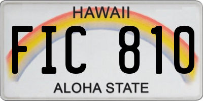 HI license plate FIC810