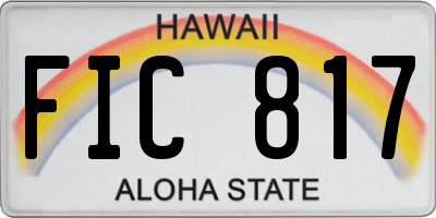 HI license plate FIC817