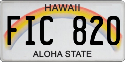 HI license plate FIC820