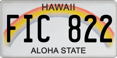 HI license plate FIC822
