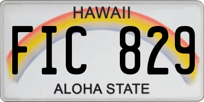 HI license plate FIC829