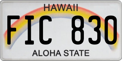 HI license plate FIC830
