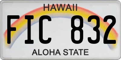 HI license plate FIC832