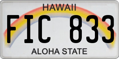 HI license plate FIC833