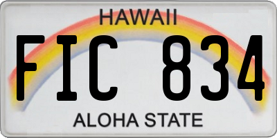 HI license plate FIC834