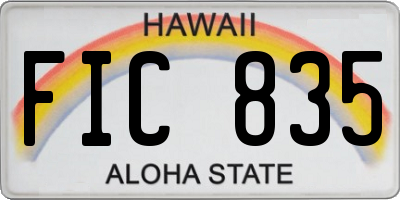 HI license plate FIC835