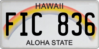 HI license plate FIC836