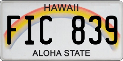 HI license plate FIC839