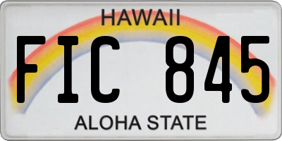HI license plate FIC845
