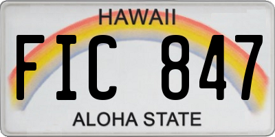 HI license plate FIC847