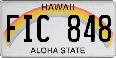 HI license plate FIC848