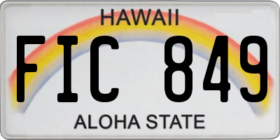 HI license plate FIC849