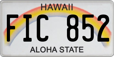 HI license plate FIC852