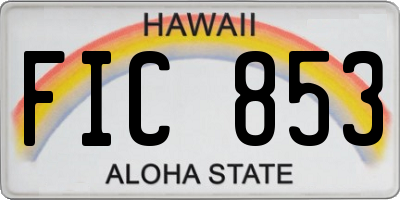 HI license plate FIC853