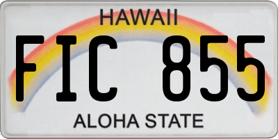 HI license plate FIC855