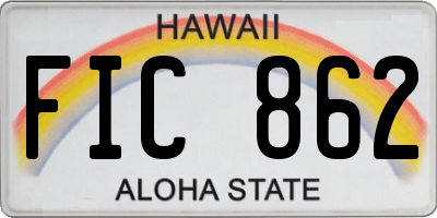 HI license plate FIC862