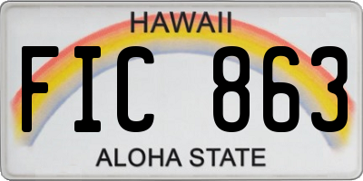 HI license plate FIC863