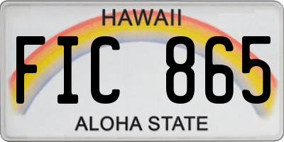 HI license plate FIC865