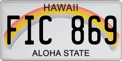 HI license plate FIC869